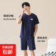 莫代爾冰絲睡衣男夏季2025新款短袖大碼薄款春夏款男士家居服套裝 T5802套裝 短褲短袖 XL 【120-140斤】