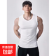 重磅無袖坎肩男士背心顯大夏季跨欄運(yùn)動(dòng)休閑健身訓(xùn)練T恤打底衣服 潮品服飾T10白色 薄款 2XL 【135-150斤】