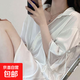 睡衣女夏季睡衣女夏款薄款感寬松襯衫式外穿可外出家居服 889#裙 白色 XL 120-140斤