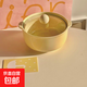 蝴蝶結(jié)陶瓷泡面碗帶蓋餐具少女心卡通可愛碗盤套裝學生專用飯碗 奶黃色-帶蓋泡面碗