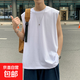 妄潮大碼背心男夏季寬肩無(wú)袖坎肩男寬松運動(dòng)健身籃球打底衫外穿汗 【高質(zhì)量涼感跑量款】BX50白色 L 建議體重100-110斤