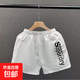 短褲男夏季冰絲薄款外穿速干寬松籃球褲子三分休閑運動(dòng)沙灘大褲衩 陸貳玖-K04白色 （涼感冰絲款） L （建議100-125斤以?xún)龋? title=