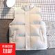 羽絨服馬甲女秋冬新款休閑百搭簡(jiǎn)約外穿保暖背心馬甲 W03-象牙白 XL