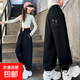 女童褲子春秋高品質(zhì)束腳休閑褲衛褲兒童中大童冬款女孩運動(dòng)褲 DD-B142【黑色】春秋款 130cm