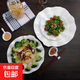 純白陶瓷荷葉盤(pán)飯店餐廳涼菜盤(pán)果盤(pán)創(chuàng  )意家用陶瓷餐具牛排盤(pán)烤魚(yú)盤(pán) 白色 9英寸荷葉盤(pán)2個(gè)
