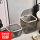 按壓式迷你桌面垃圾桶 透明高顏值臺面紙簍 家用臥室床頭小垃圾桶 小號無蓋【高透可視】