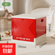 樂(lè )高玩具收納箱大顆粒積木收納盒兒童多用整理箱折疊分隔儲物箱 紅色【安心無(wú)異味】