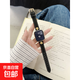適用applewatch蘋(píng)果手表S10個(gè)性山茶花真皮表帶iwatchS8女款高級感S9時(shí)尚8智能7小香風(fēng)腕帶6皮革42 黑色【山茶花真皮】 44/45/46/49mm表盤(pán)通用