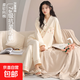 7A抗菌純棉睡衣女士夏秋季2025年新款長(cháng)袖可外穿家居服套裝空調房 QM88004女款 L