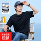 NASALIKE2025短袖t恤男夏季寬松圓領(lǐng)半袖打底衫情侶上衣體恤ZB 黑色 -NASA-180短袖 XL 【115-135斤】