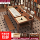 實(shí)木書(shū)法桌國學(xué)桌新中式書(shū)畫(huà)桌家用練字學(xué)習桌大長(cháng)桌雙層寫(xiě)字臺桌 全實(shí)木【30桌面】胡桃色140*60cm