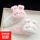 毛絨小熊兔子發(fā)夾女秋冬側邊劉海夾可愛(ài)兒童bb夾少女發(fā)卡夾子頭飾 白色兔兔夾+粉色兔兔夾