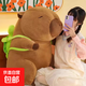 禮貌生日卡皮巴拉漢堡水豚鼠玩偶可愛(ài)毛絨玩偶玩具生日禮物公仔女 烏龜背包卡皮巴拉【可穿脫】 45cm