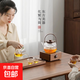 煮茶壺煮茶器圍爐新款加厚玻璃耐高溫燒水泡茶白茶電陶爐煮茶爐 方電陶爐+提梁壺