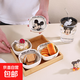 迪士尼正版可愛米奇陶瓷調(diào)料碟小食碟精致復(fù)古女生成人家用小吃碟 3.75英寸方碟復(fù)古奶油唐老鴨 1個(gè)