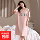 100%純棉睡裙女款夏季短袖女大童初中生女孩2025新款高中生睡衣 6364純棉睡裙女 L 100斤-120斤