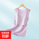 哺乳背心吊帶孕婦內衣上衣孕婦喂奶上衣家居服月子服夏季哺乳睡衣 【送胸墊】紫色 L（105-120斤）