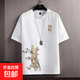 潮流國(guó)風(fēng)短袖t恤男夏季2025新款中國(guó)風(fēng)半袖體恤男裝時(shí)尚百搭T恤衫 酷匯DT06節(jié)節(jié)高白 5XL