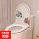 電動車貼超可愛卡通貓和老鼠馬桶蓋防水裝飾貼紙衛(wèi)生間馬桶貼貼 【探頭湯姆+探頭杰瑞】組合 20*16CM