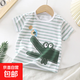 兒童短袖純棉夏季新款男女寶寶t恤卡通短袖韓版單上衣 G37-小鳥(niǎo)鱷魚(yú) 100 cm