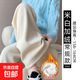 闊腿褲女秋冬季2024新款高腰加絨直筒小個(gè)子休閑燈芯絨褲子 【加絨】米白-無(wú)口袋 常規 L 【110-125斤】