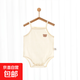 【貝樂(lè )咿包屁衣】夏季純棉無(wú)袖吊帶連體衣0-3歲男女寶寶貼身 米色小熊 【寶媽種草 店長(cháng)主推】 66cm （建議3-6個(gè)月）
