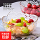 網(wǎng)紅玻璃水果盤家用沙拉碗新款ins風(fēng)輕奢客廳茶幾點(diǎn)心零食干果盤 沙拉碗【描金大中小3件套】