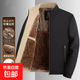 【黑金加絨】棉服中老年冬季新款男士立領(lǐng)夾克加厚爸爸保暖外套 黑色 175/92A【推薦110-130斤】