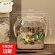 高透加厚魚缸 斗魚金魚缸帶底托一體型耐摔客廳懶人桌面生態(tài)缸 升級(jí)款特大號(hào)底座魚缸【高透/久用不糊】