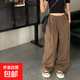 韓版女童工裝褲兒童休閑褲春裝新款2025女大童褲子夏季直筒褲長(cháng)褲 YYP-N021【咖色】春秋款 120cm