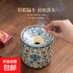 送老板禮物陶瓷汝窯青花瓷煙灰缸帶蓋茶渣缸辦公室餐廳客廳擺件 汝窯繁花煙灰缸