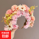 兒童簪花頭飾中國風(fēng)女童泉州仿真花朵發(fā)箍高顏值漢服頭箍拍照道具 3#粉彩花朵【純手工】 無(wú)規格