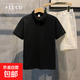 清倉特價(jià)珠地棉polo衫男夏季潮流冰絲短袖T恤男士高級感休閑上衣 黑色 2683 XL