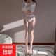 性感吊帶黑絲一體吊帶襪襪純欲白絲襪撞色黑絲女春夏長(cháng)筒超薄過(guò)膝 【細邊吊帶襪純白色（一雙裝）】