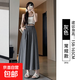 纖怡嬌半身裙女夏季2025新款高腰顯瘦a字裙長(cháng)裙子大擺傘裙小個(gè)子 灰色【常規款】 L 建議體重125-140斤