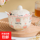 廚房鹽罐調(diào)味罐陶瓷高顏值密封防潮豬油罐燉盅帶蓋大容量辣椒罐 【可愛豬豬】調(diào)味罐一套（送勺）