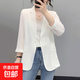 雪紡小西裝外套女韓版寬松休閑垂感小西服夏薄HMXZ334 白色 L