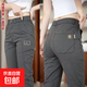 冰絲褲子男款直筒寬松松緊腰長(cháng)褲夏季薄款大碼休閑褲男耐磨工作褲 灰色 【高質(zhì)量】 32 建議125-135斤