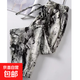 【冰絲水墨花】女裝夏季新款九分褲女褲休閑褲褲子小個(gè)子夏季防蚊 圖片色 2XL 【建議130-145斤】