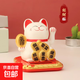 財(cái)運(yùn)多多太陽(yáng)能自動(dòng)招手金幣招財(cái)貓朋友生日送禮蛋糕擺件裝飾品 金幣招財(cái)貓-白色