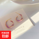 2020年新品風(fēng)鈴紫色耳環(huán)女復古感耳圈俏皮多彩長(cháng)春花藍圈圈耳釘 紫色滴油圈圈耳環(huán)