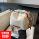 防水尼龍布斜挎包包女2025年流行大容量單肩餃子包小眾休閑通勤包 米白色單包.