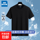 高端冰絲莫代爾棉短袖t恤男涼感速干半截袖男體恤 黑色 2XL 130-145斤