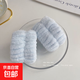 洗臉發(fā)帶手腕帶神器吸水防濕發(fā)箍女毛絨手圈防濕袖護 藍色一對裝