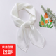 新款多巴胺色絲巾女純色小方巾歐美仿絲小絲巾領(lǐng)巾發(fā)帶工廠(chǎng)批發(fā) L7341-奶白