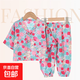 兒童家居服綿綢套裝夏季男女童睡衣人造棉兩件套棉綢空調(diào)服15xk41 棉綢-火龍果色郁金香 130 cm