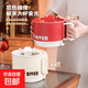 小電鍋多功能電煮鍋家用小鍋學(xué)生宿舍煮面電熱火鍋小型迷你泡面鍋 1.8L不粘鍋（把手可折疊）單鍋+蒸籠 紅色