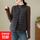 夾棉馬甲女輕薄款棉背心馬夾坎肩外穿保暖洋氣V領(lǐng)無(wú)袖外套J763 黑色 3XL （105-130斤）