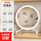 化妝鏡子大號梳妝鏡帶燈臺式led燈桌面家用學(xué)生宿舍ins臥室三色補光梳妝臺圓鏡 七夕節(jié)送女友禮物 典雅白30cm帶燈款