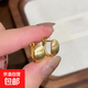 18k真金電鍍拉絲橢圓形耳扣簡(jiǎn)約時(shí)尚氣質(zhì)耳環(huán)輕奢高級感耳飾批發(fā) 耳扣-金色（18k真金電鍍）